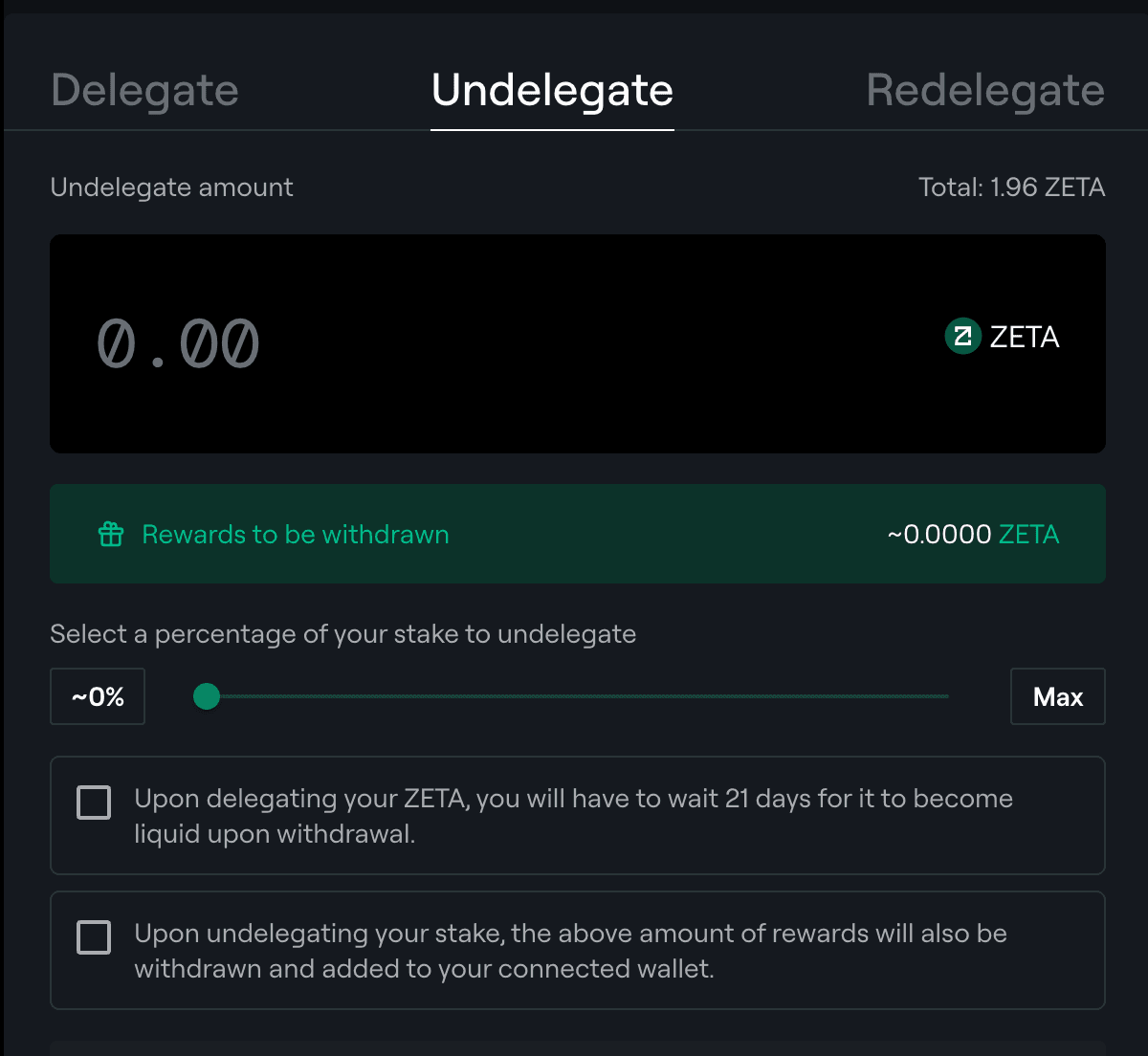 Undelegate